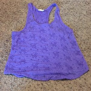 Purple lace tank top